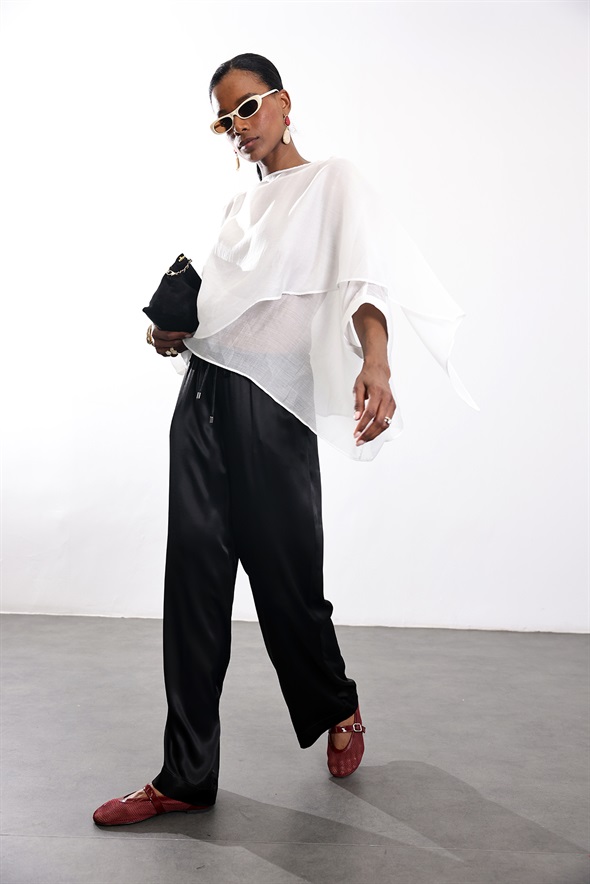 Beyaz Pelerin Bluz 5026