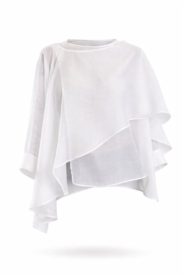 Beyaz Pelerin Bluz 5072