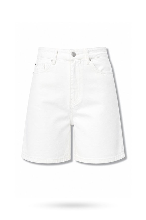Beyaz Şehir Boy Denim Şort 1512