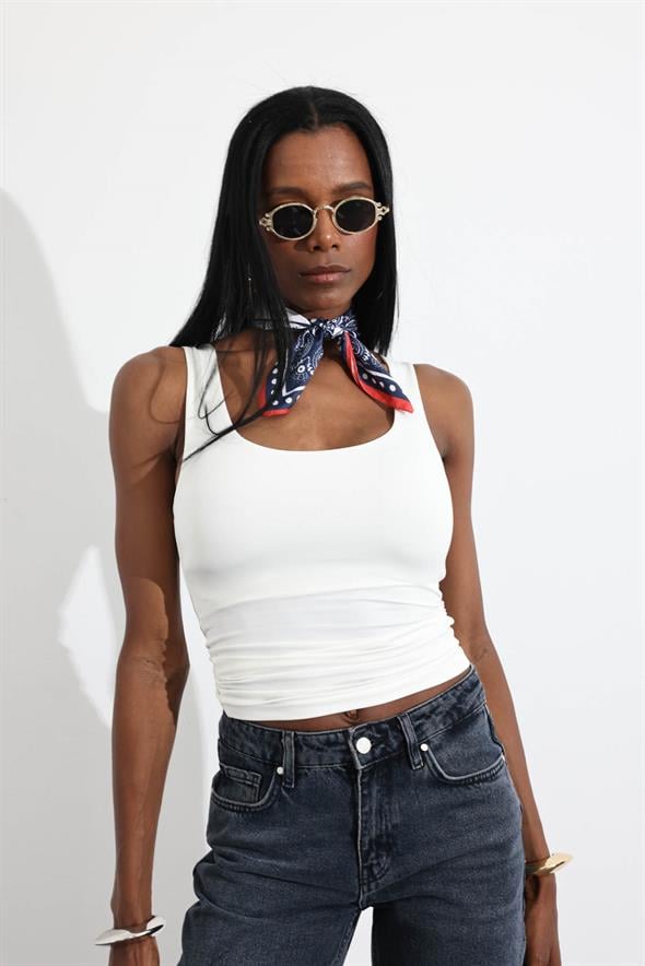 Beyaz Sıfır Kol Jarse Atlet 015