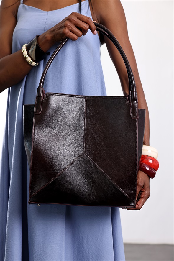 Bordo Barselona Deri Çanta 7991