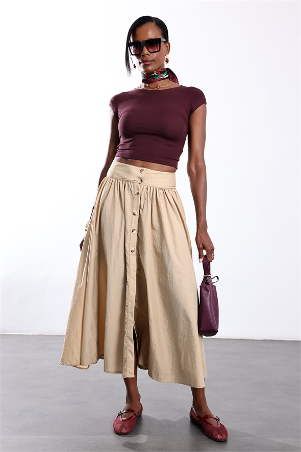 Bordo Bisiklet Yaka Basic Tişört 25189