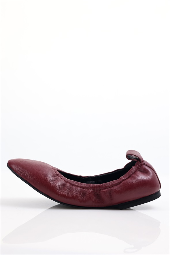 Bordo Esnek Deri Babet 25364