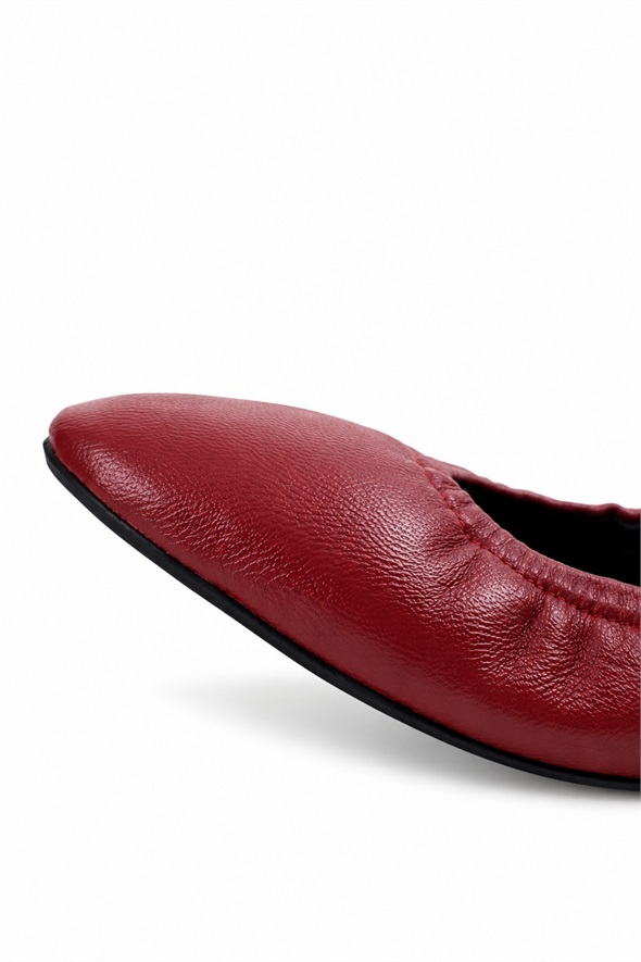 Bordo Esnek Deri Babet 25364