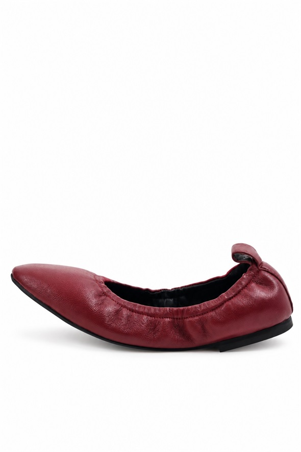 Bordo Esnek Deri Babet 25364