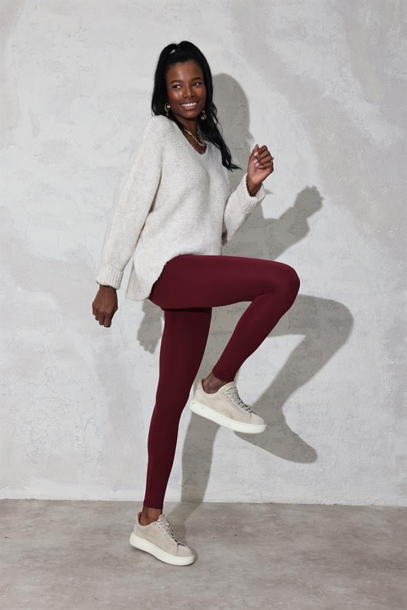 Bordo İçi Polarlı Tayt 4405