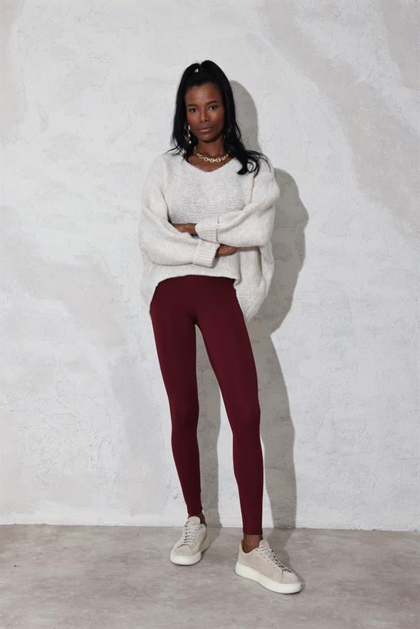 Bordo İçi Polarlı Tayt 4405