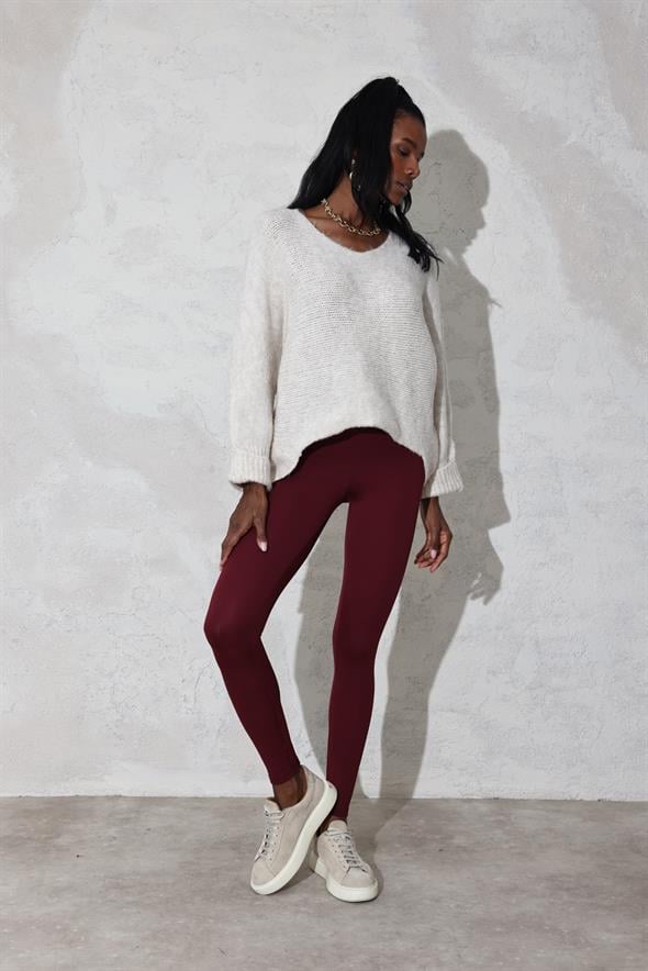 Bordo İçi Polarlı Tayt 4405