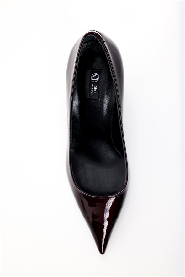 Bordo Rugan Deri Klasik Stiletto 25445