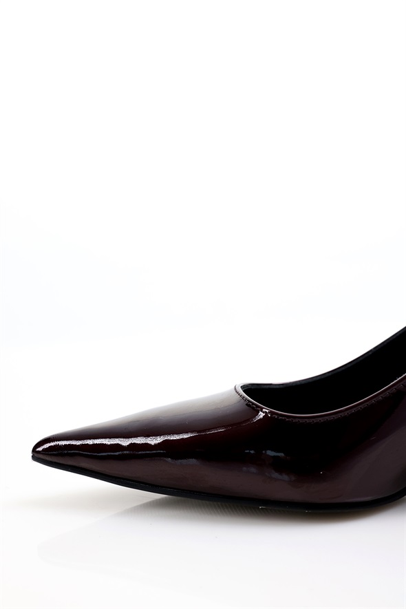 Bordo Rugan Deri Klasik Stiletto 25445