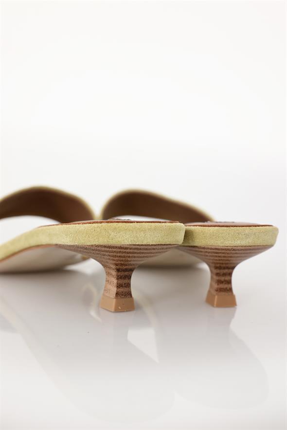 Butter Yellow Mini Topuklu Terlik 24471