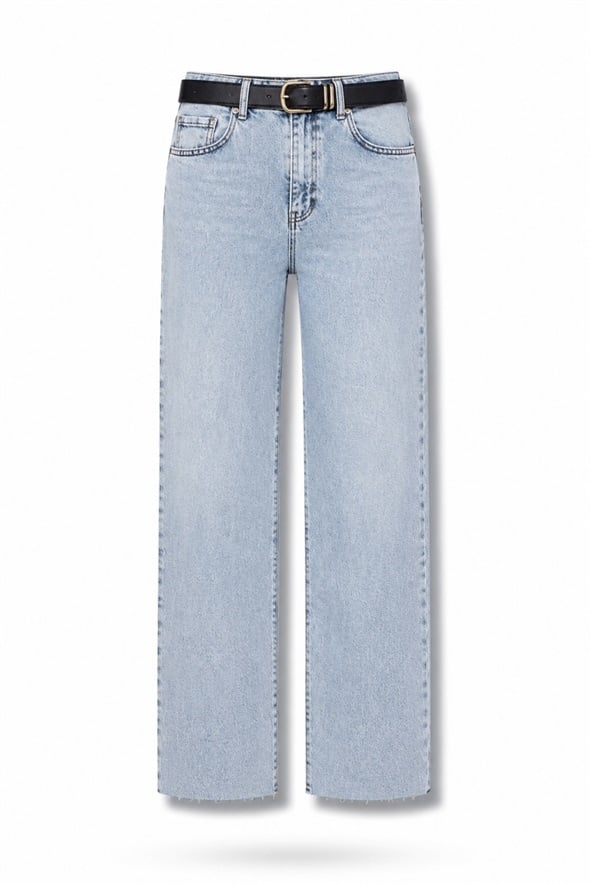 Buz Mavi Kemerli Boyfit Jean 102
