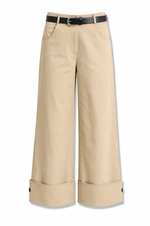 Camel Duble Paça Canvas Pantolon 1466