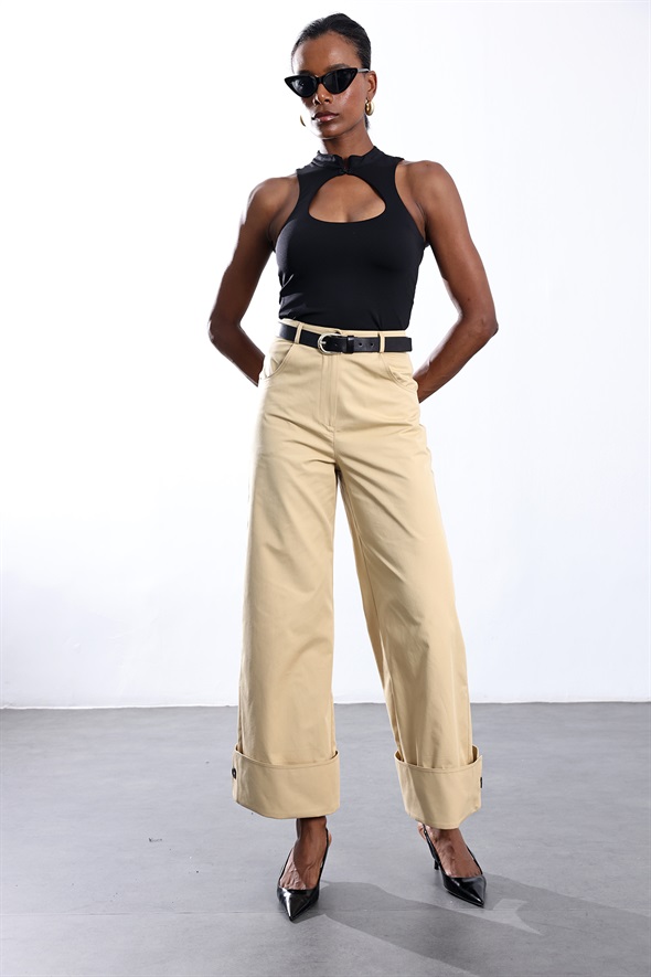 Camel Duble Paça Canvas Pantolon 1466