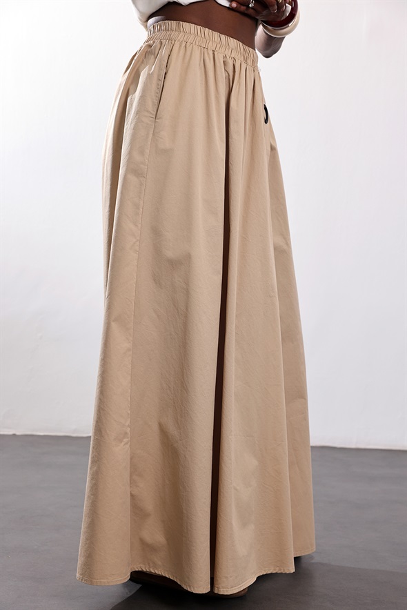 Camel Halka Detaylı Pantolon Etek 39572