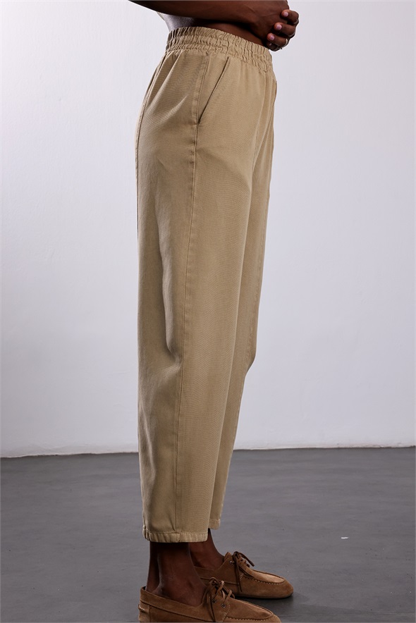Camel Önden Dikişli Barrel Pantolon 031750