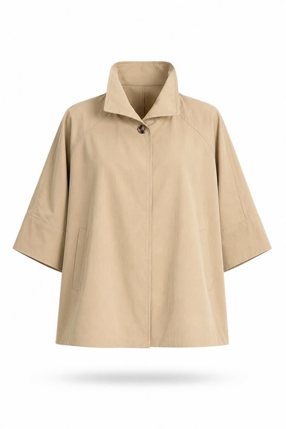 Camel Oversize Kısa Trençkot 87159