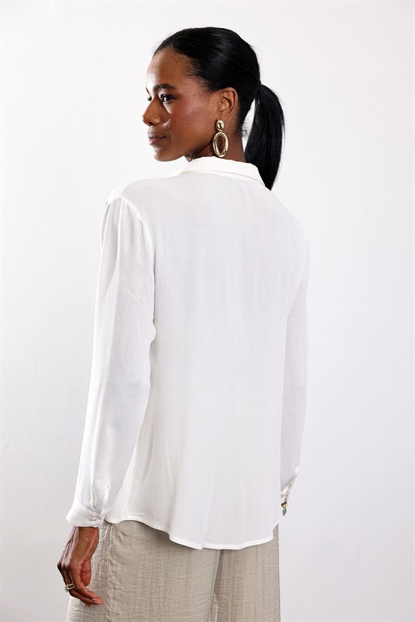 Ekru Atlet Detaylı Gömlek 100801