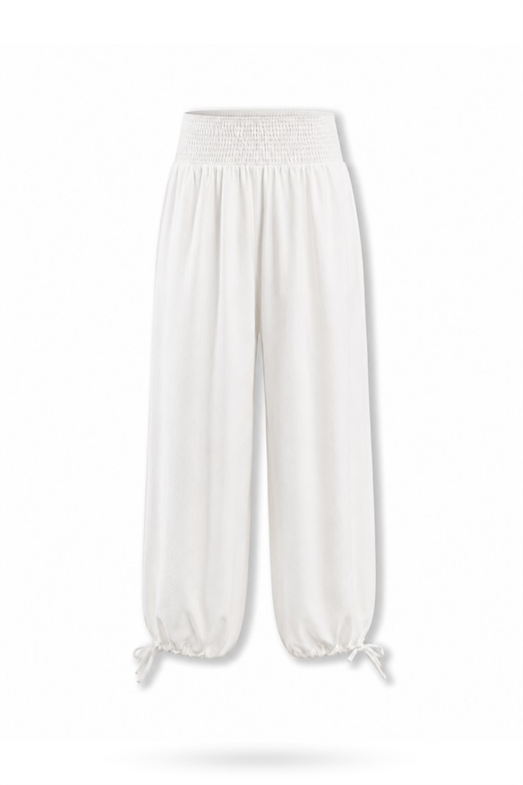 Ekru Beli Gipeli Şalvar Pantolon 261045