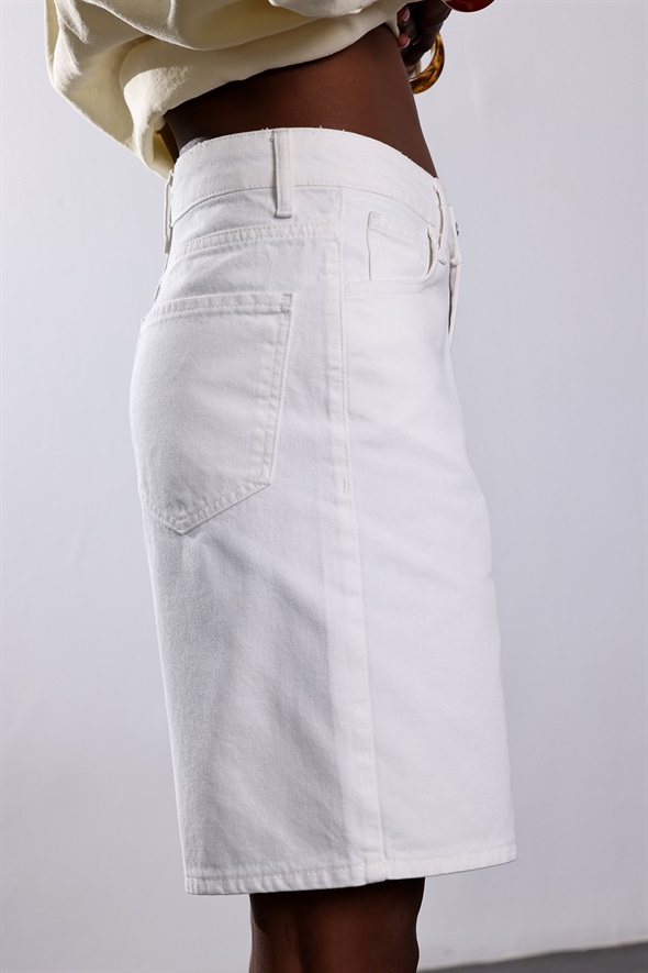 Ekru Canvas Luxe Şort 