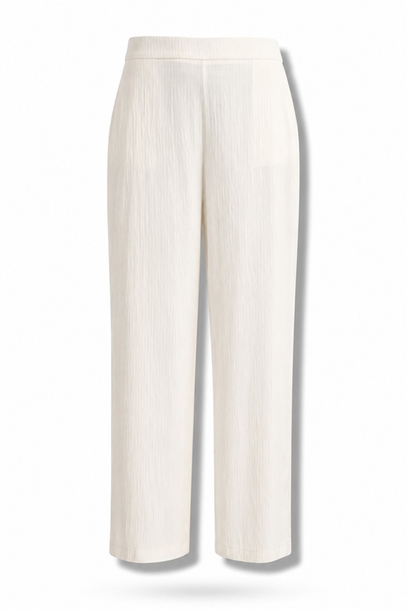 Ekru Çizgili Dökümlü Pantolon 031677