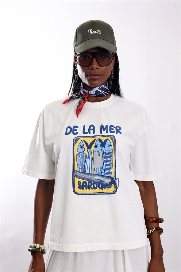 Ekru De La Mer Baskılı Tişört 261097