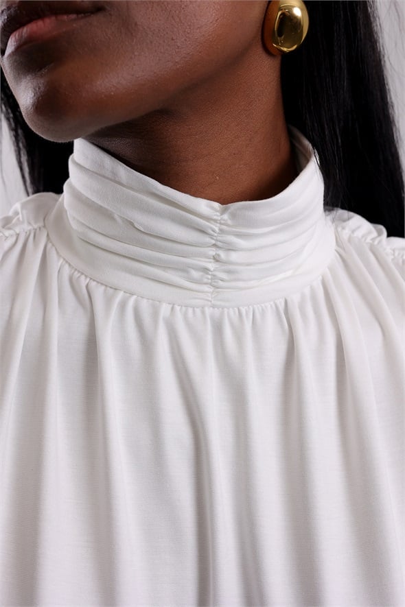 Ekru Dik Yaka Bodysuit 72008