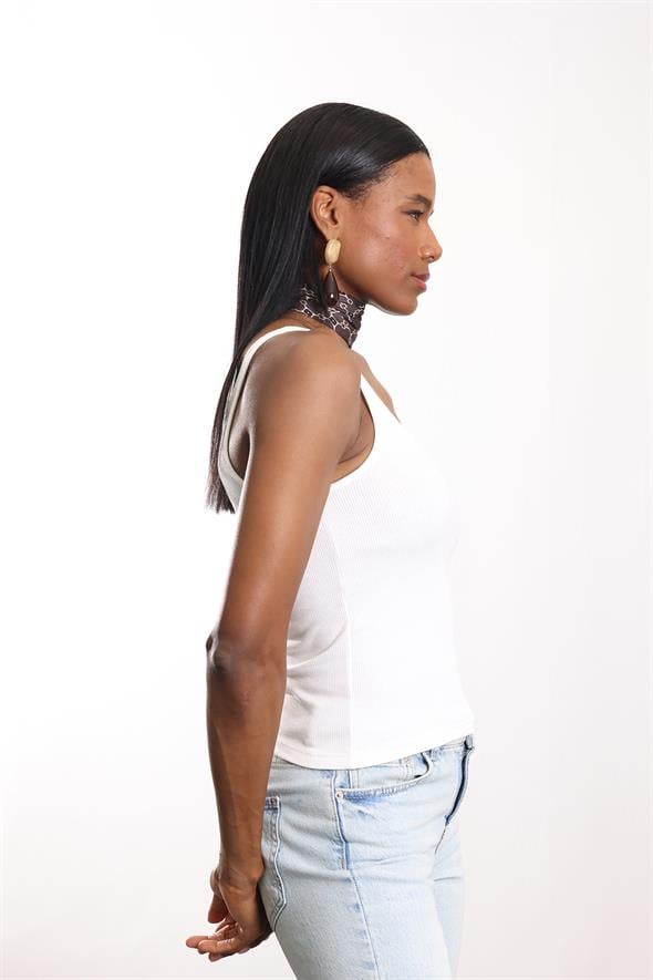 Ekru Fitilli İnce Askılı Atlet 24113