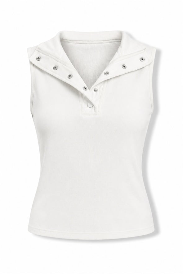 Ekru Garni Detaylı Modal Atlet 