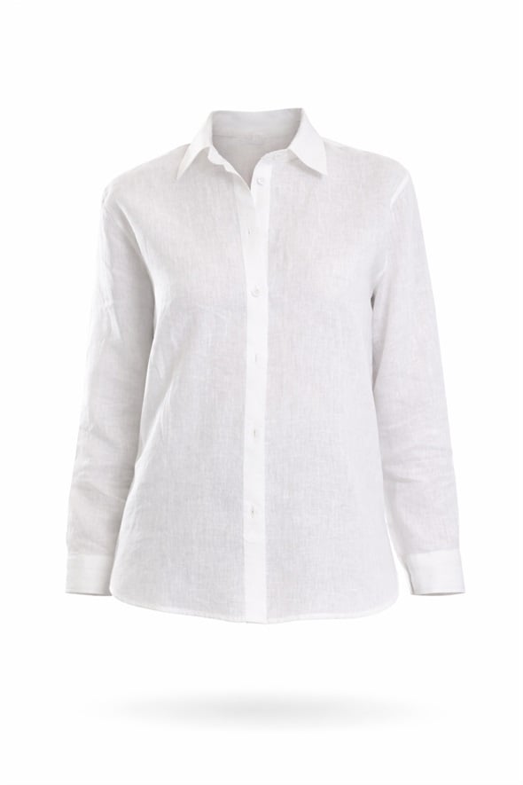 Ekru Keten Karışımlı Gömlek 4165