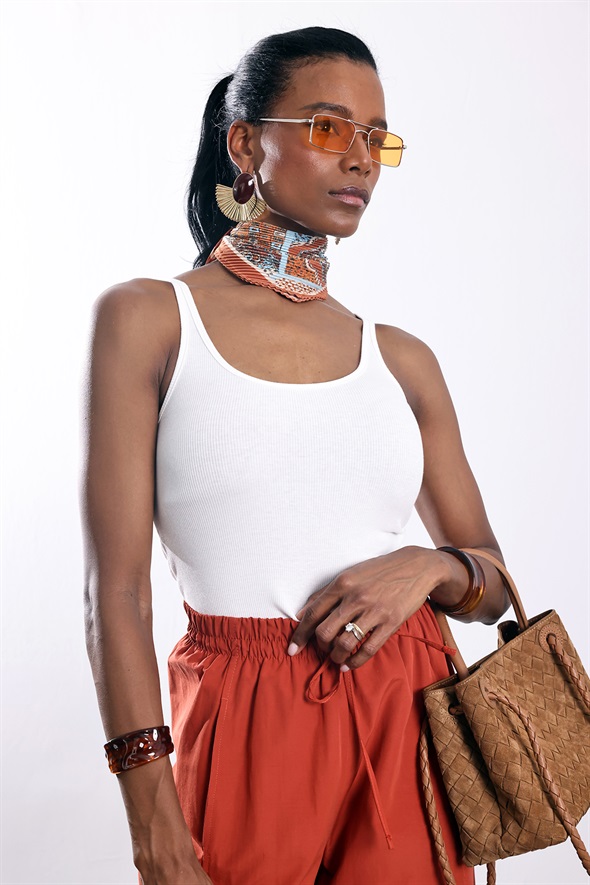 Ekru U Yaka Fitilli Basic Atlet 