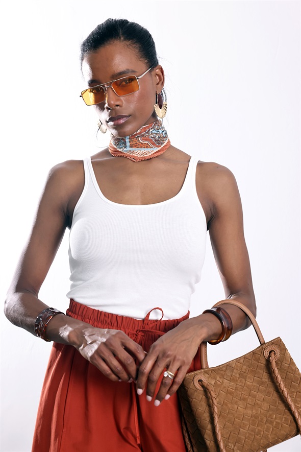 Ekru U Yaka Fitilli Basic Atlet 