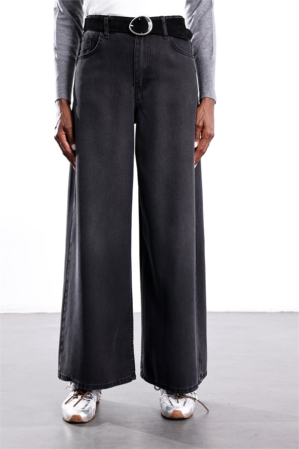 Füme Beli Lastikli Tensel Jean 01073