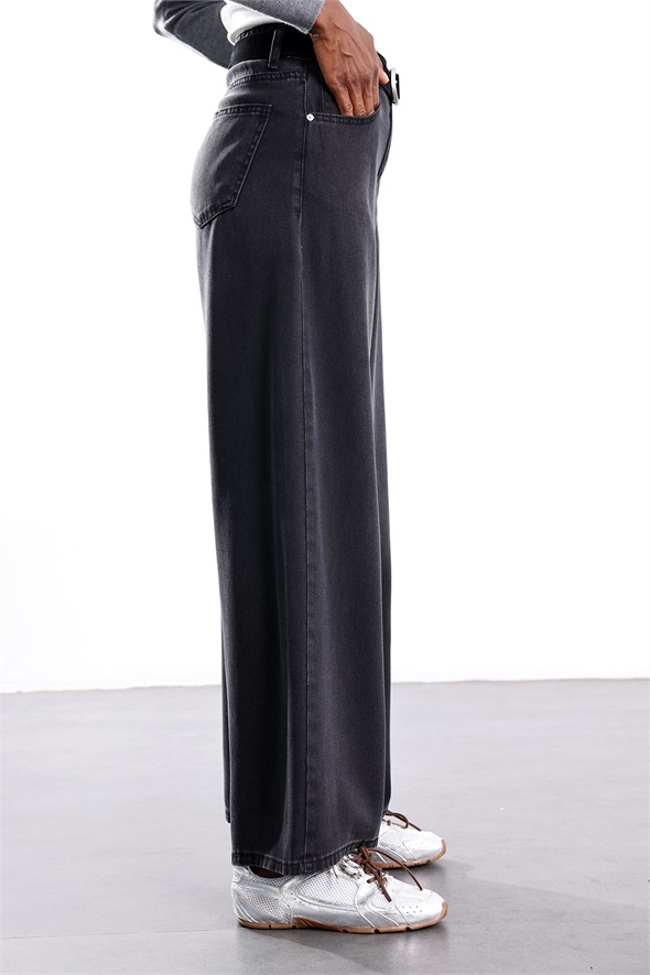 Füme Beli Lastikli Tensel Jean 01073