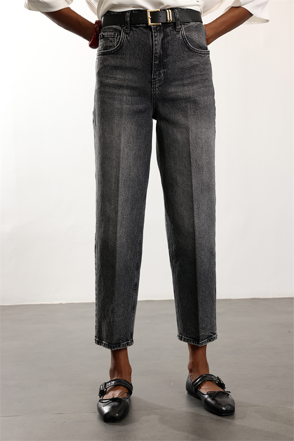 Füme Kemerli Baggy Jean 3010