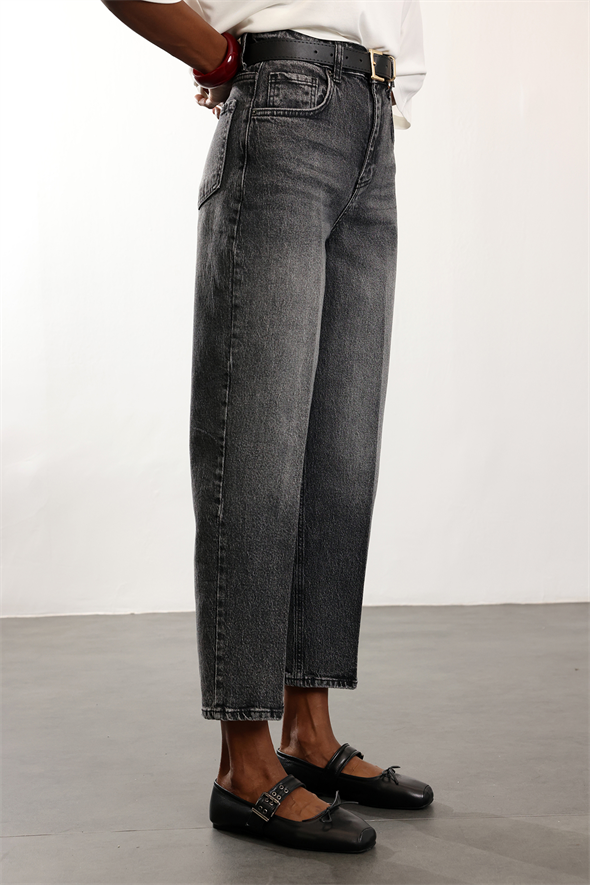 Füme Kemerli Baggy Jean 3010