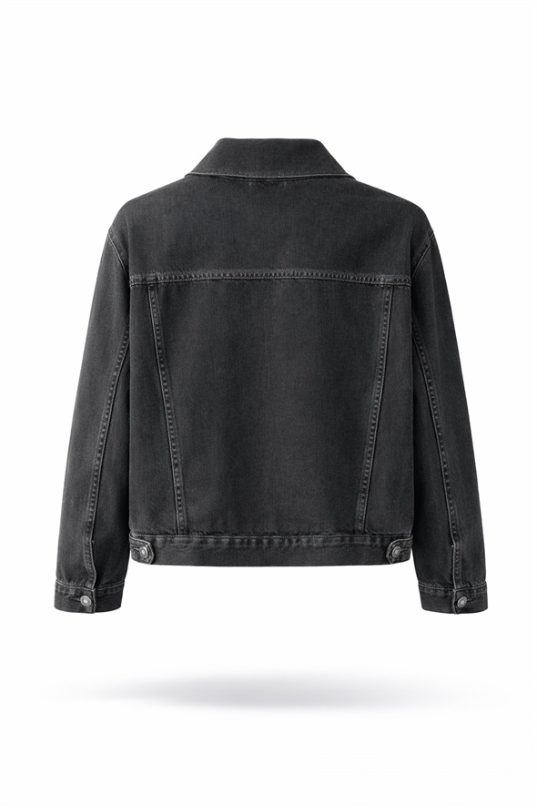 Füme Oversize Denim Ceket 