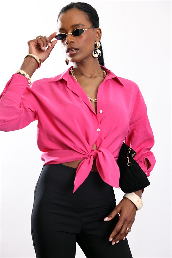 Fuşya Modal Gömlek 