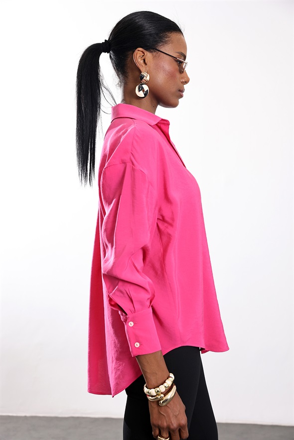 Fuşya Modal Gömlek 