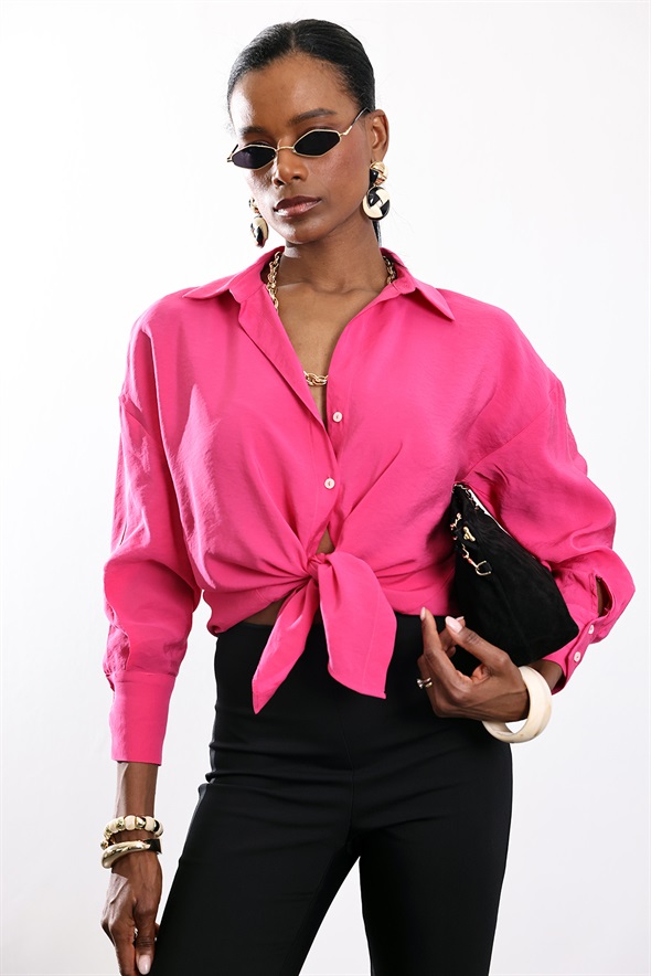 Fuşya Modal Gömlek 