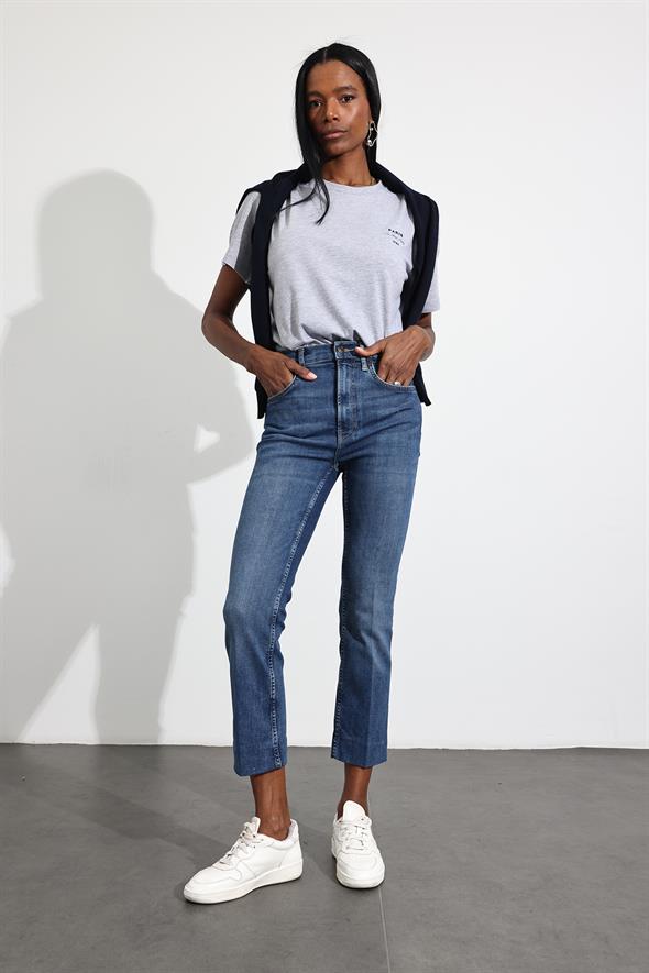 Gri Melanj Paris Tişört 