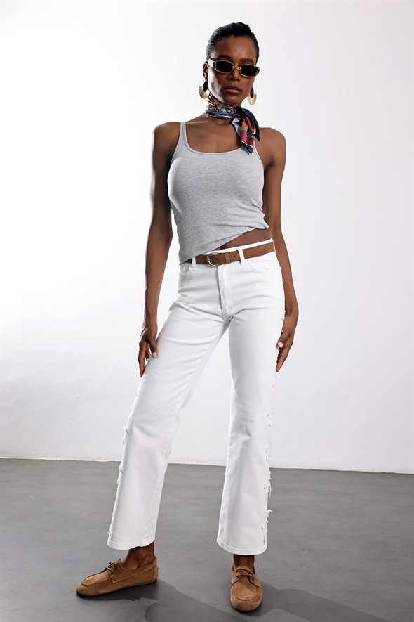 Gri U Yaka Fitilli Basic Atlet 