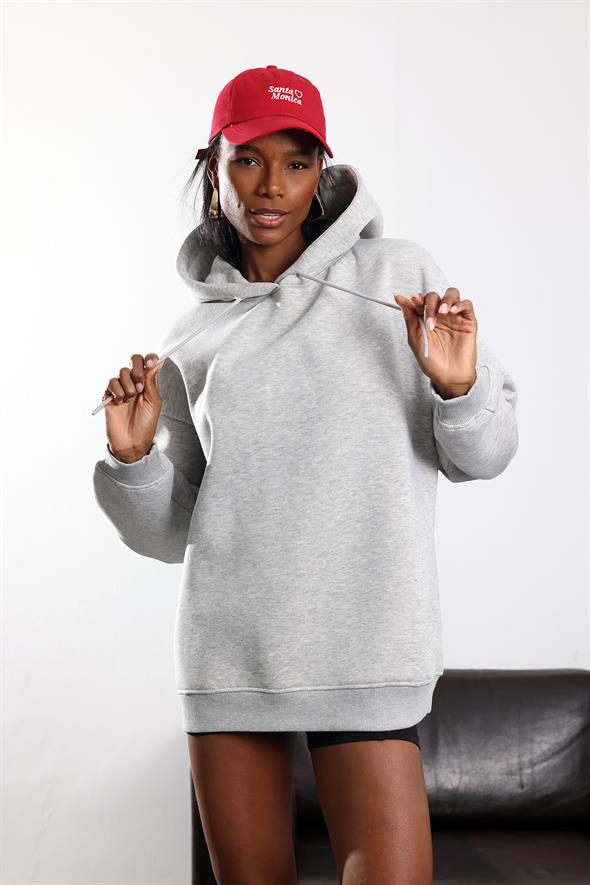 Gri Yıldız İşlemeli Şardonlu Sweatshirt 7538