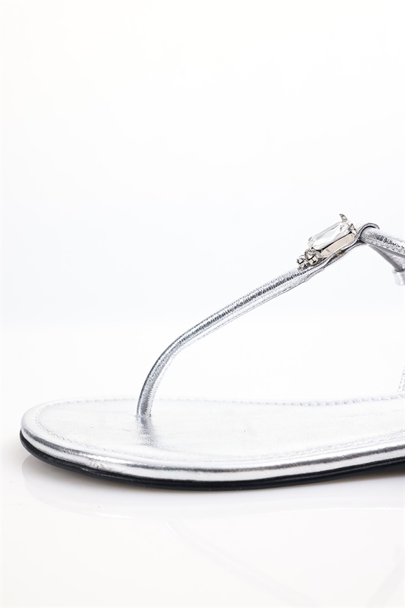 Gümüş Tek Taş Sandalet 26057
