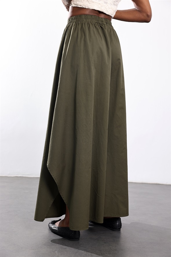 Haki Halka Detaylı Pantolon Etek 39572