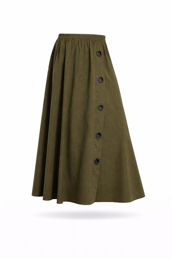 Haki Halka Detaylı Pantolon Etek 39572