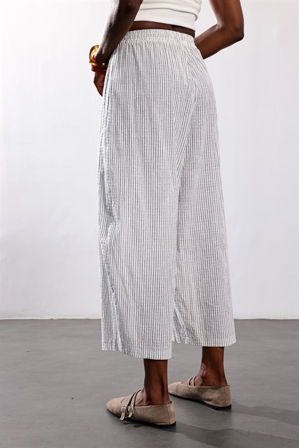 indigo Çizgili Barrel Pantolon 51427