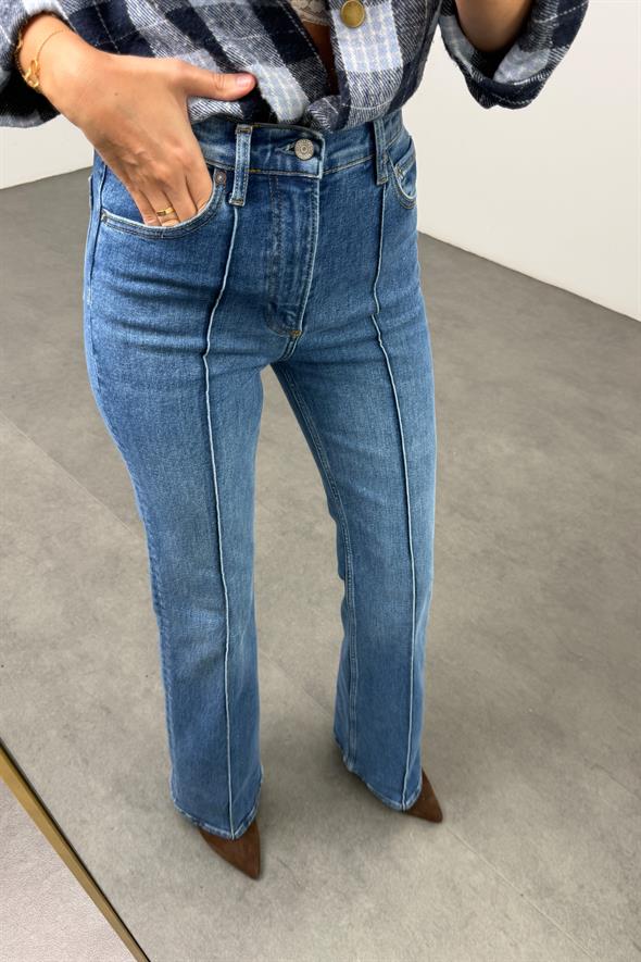 indigo Yüksek Bel Flare Jean 