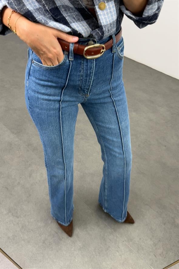 indigo Yüksek Bel Flare Jean 