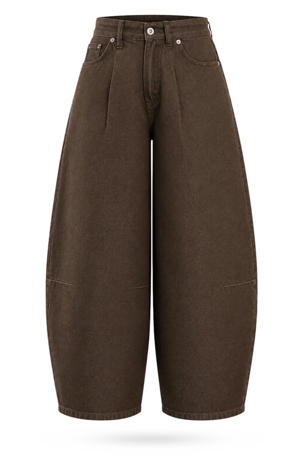 Kahverengi Barrel Jean 0107